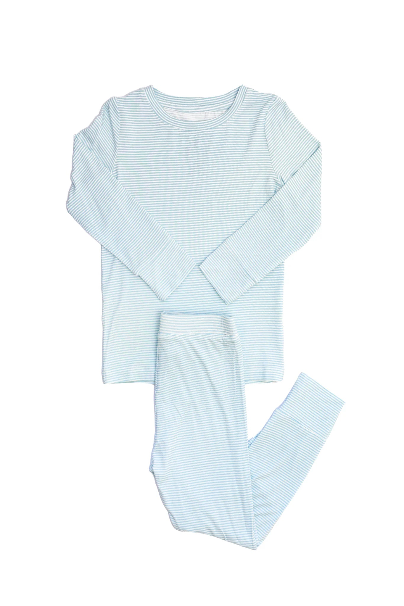 Dusty Blue Mini Stripe 2 Piece Pajama Set