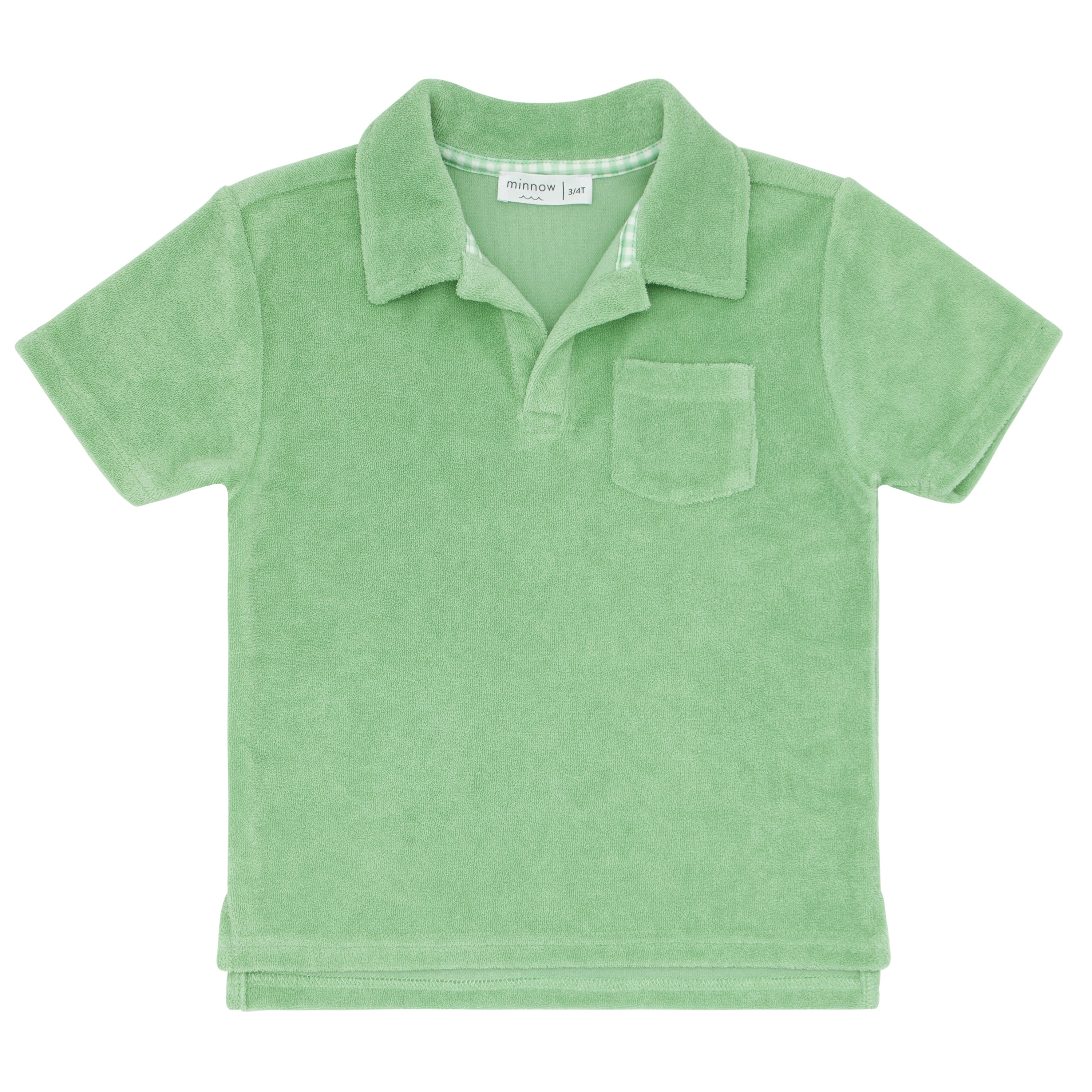 French Terry Polo-Navy & Green (Big Kid)
