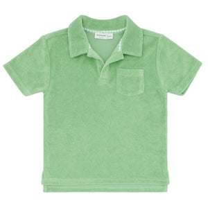 French Terry Polo-Navy & Green (Big Kid)