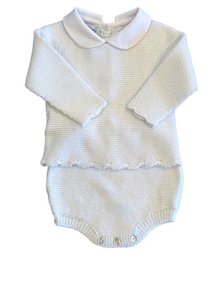 White Diaper Set with Collar (Baby)