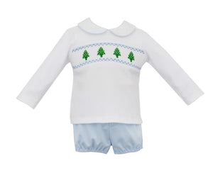 Blue Christmas Tree Diaper Set (Baby)