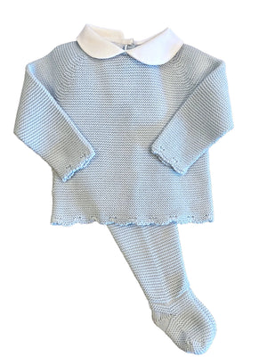 Light Blue Footed Set with Collar (Infant)
