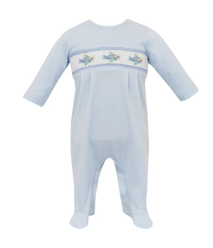 Blue Airplanes Footie (Infant)