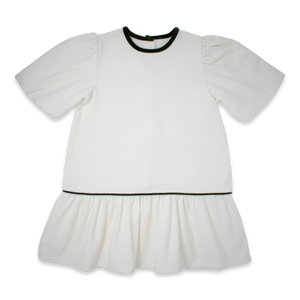 *PRE-ORDER* Harper Dress-White & Green Velvet
