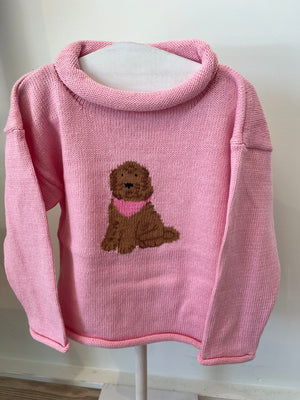 Girl Dog Roll Neck Sweater (Toddler)