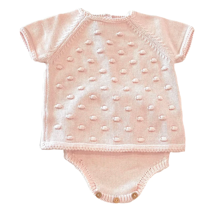 Pink Raised Dot Diaper Set (Infant)