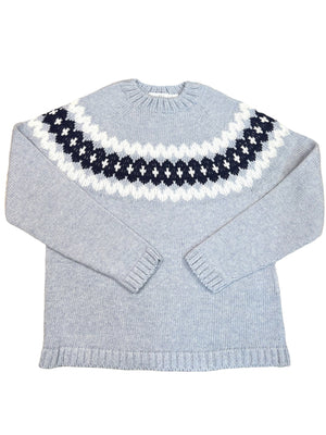 Navy/White Fair Isle Crew Sweater (Toddler)