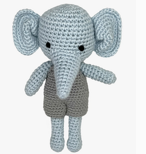 Elephant Crochet Rattle-Pink & Blue