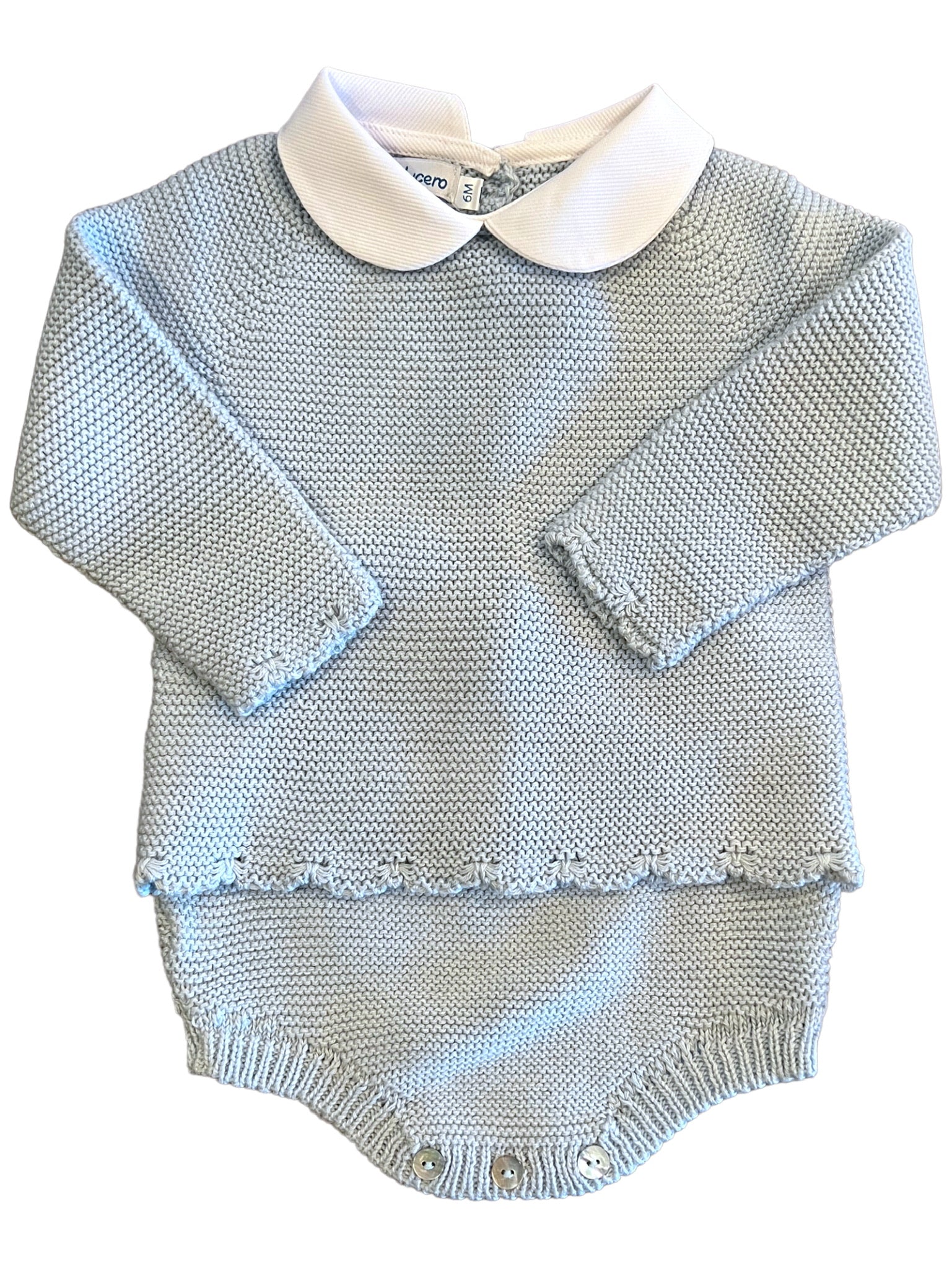 Light Blue Diaper Set with Collar (Baby)