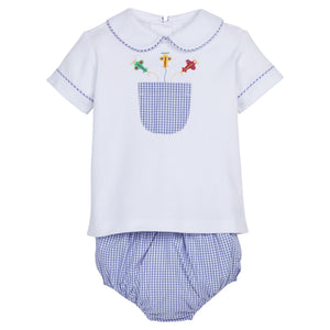 Embroidered Airplane Diaper Set (Infant)