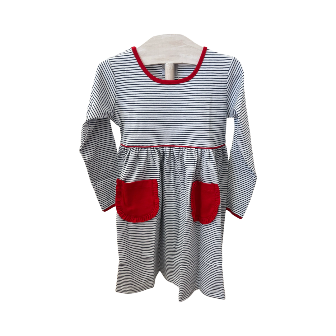 Popover Navy Stripe Dress (Toddler)