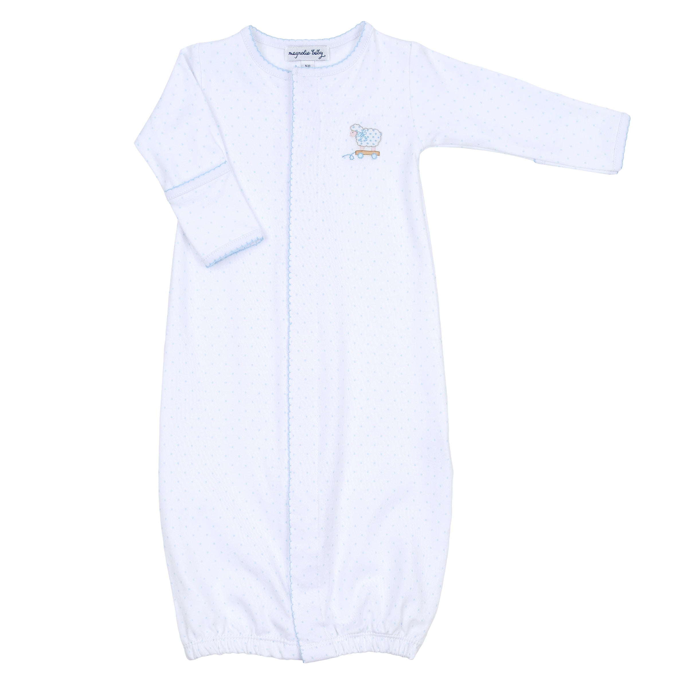 Blue Darling Lambs Embroidered Converter