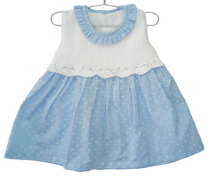 Blue Plumetti Yoke Dress (Toddler)