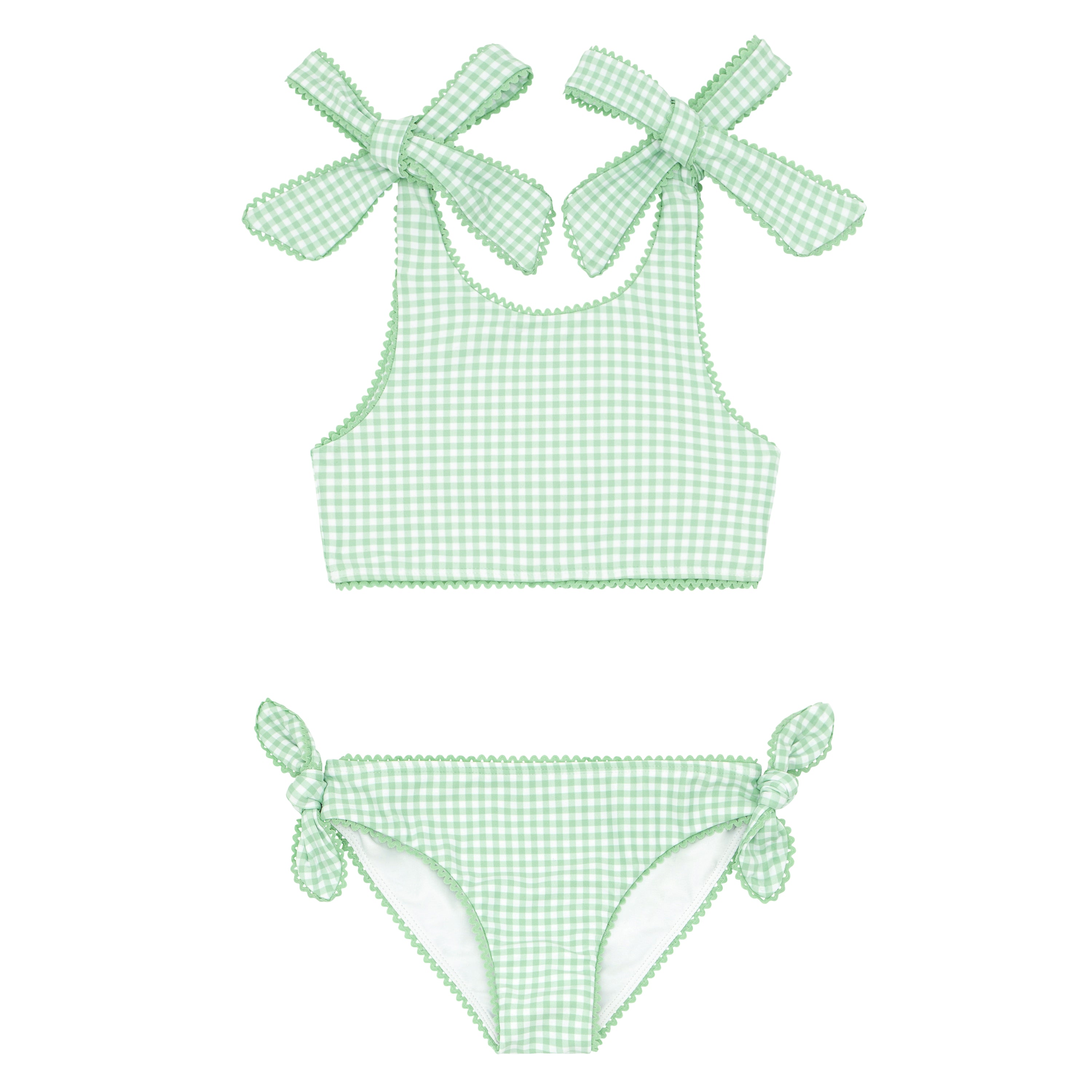 Palm Green Gingham Tie Knot Bikini (Toddler)